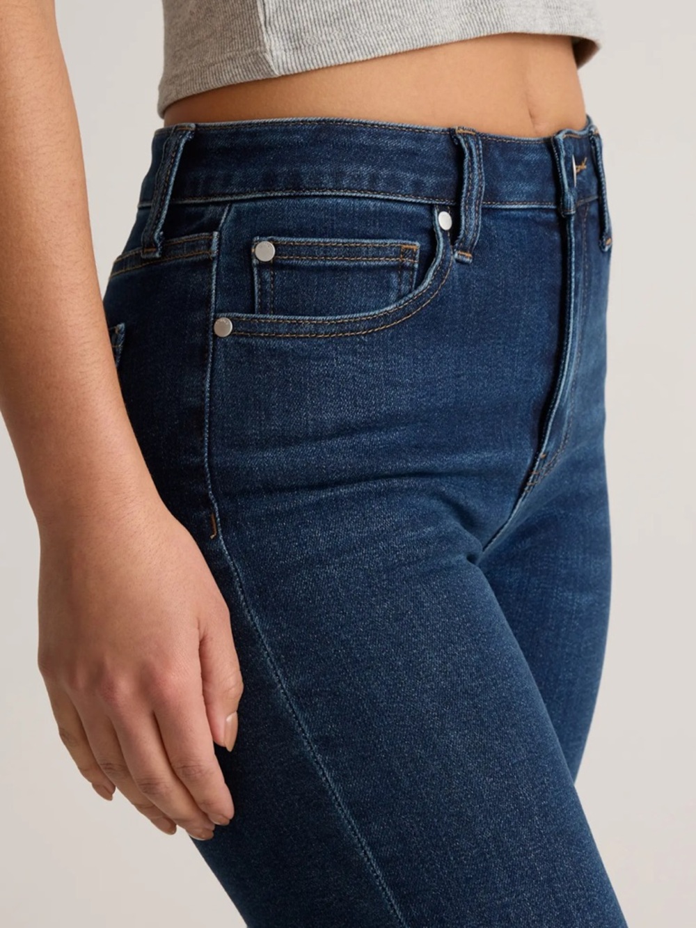 Quince Bella Stretch Straight Jeans in Midnight Blue